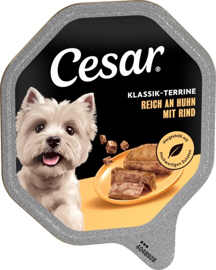 Cesar Våtfôr Megapakke Skål Klassisk Terrine Med Fjærkre Og Okse 28 X 150 G