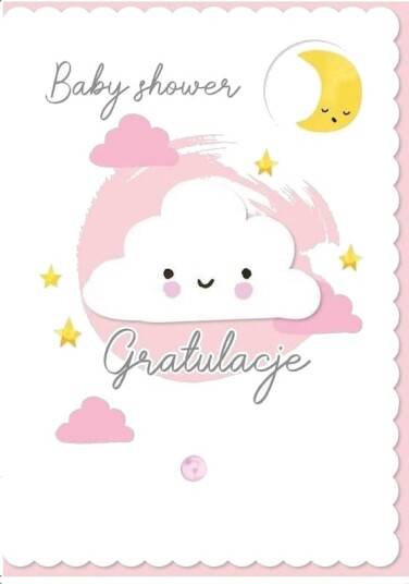 Kukartka Karnet B6 Dk 836 Baby Shower Rosa