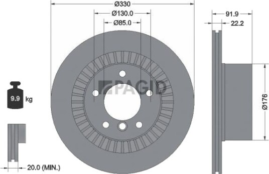 PAGID 55619NC Bremseskive PAGID 55619NC Bremseskive