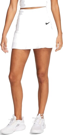 Nike W Dri Fit Advantage Skrt Shrt Pld Padel  og tennisskjørt dame Vit/Svart XL