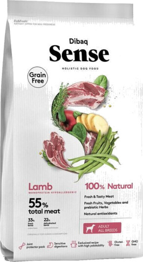 Dibaq Sense Hundefôr med Lam 12 kg - Tørrfôr for Alle Raser Dibaq Sense Hundefôr med Lam 12 kg - Tørrfôr for Alle Raser