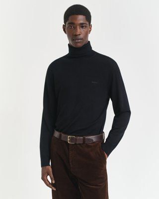 Gant Genser i ekstra fin merinoull med høy hals BLACK L Gant Genser i ekstra fin merinoull med høy hals BLACK L