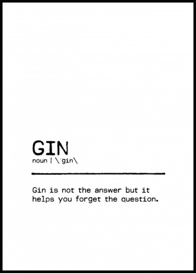 Witty Gin Definition Plakat / 21x30