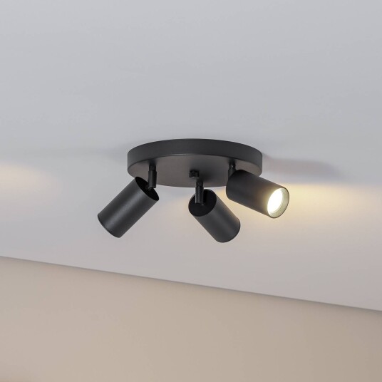 Argon Downlight Sado svart stål justerbar 3 lyskilder rund
