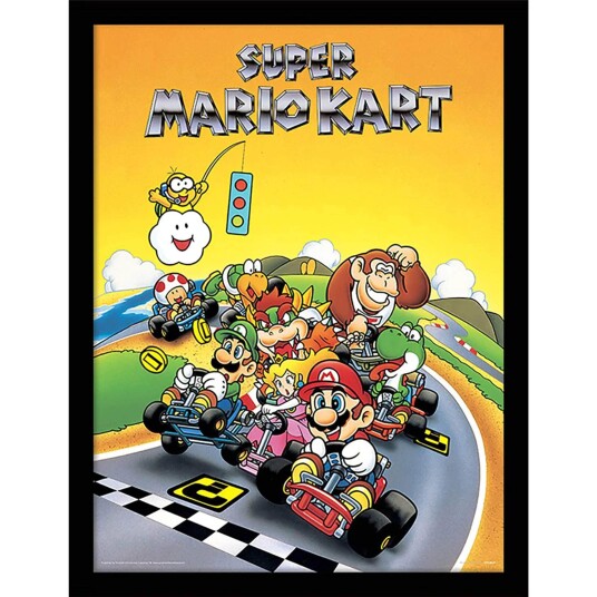 Super Mario Innrammet Bilde 30 x 40 cm Mario Kart Retro Super Mario Innrammet Bilde 30 x 40 cm Mario Kart Retro