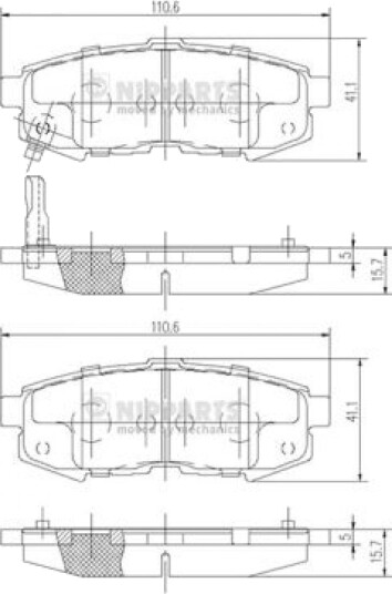 Bremseklosser sett NIPPARTS N3613023 Bremseklosser sett NIPPARTS N3613023