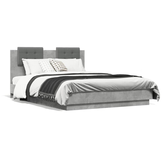  Sengeramme med hodegavl betonggrå 120x190 cm konstruert tre 8721012276994