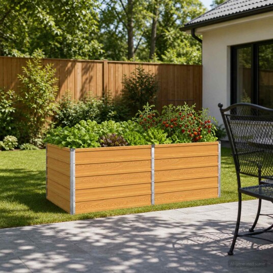 vidaXL Hevet Hagebed Naturlig 160 x 80 x 55 cm kaldvalset stål
