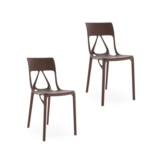 Kartell A.I. Lite stoler brun høyde 80 cm sett med 2 stk. Terrasse 42 80 Brun / Rust