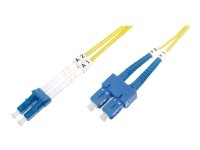 DIGITUS - Koblingskabel - LC-enkeltmodus (hann) til SC-enkeltmodus (hann) - 5 m - fiberoptisk - 9 / 125 micron - OS2 - med støvel, halogenfri - gul