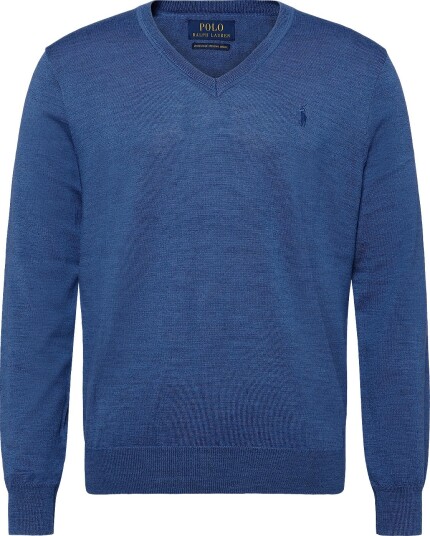 Polo Ralph Lauren 2/30 Merino Wl Rws Lsl Plo CLARITY BLUE HEAT XXL