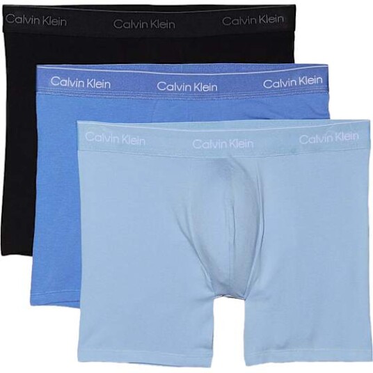 Calvin Klein Boxer Brief 3pk Black Glacier Blue Bell W/ D L Underklær
