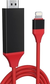 Full HD Lightning til HDMI AV Adapter iPhone iPad iPod Rød Full HD Lightning til HDMI AV Adapter iPhone iPad iPod Rød