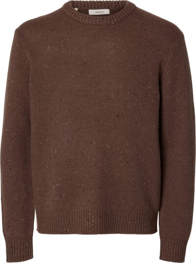 Selected Slmcody Ls Knit Crew Neck Noos CHOCOLATE CHIP XL