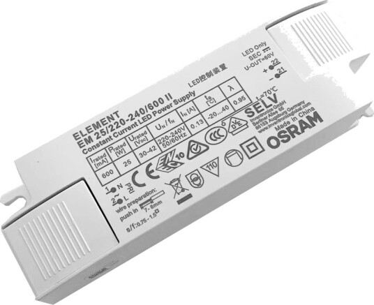 Osram Osram 25W / 600mA LED driver 30V 42V Osram Osram 25W / 600mA LED driver 30V 42V