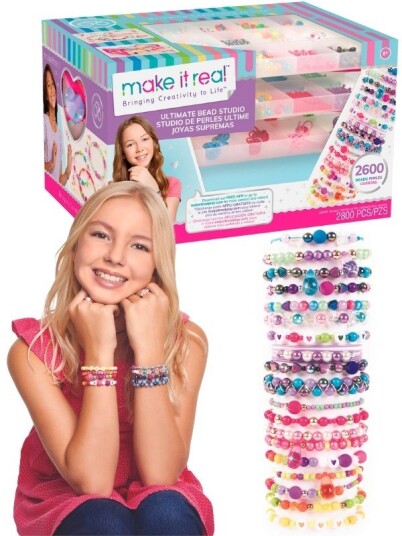 Make it Real Ultimate Bead Studio oppbevaringsskrin med perler og snører 2600 perler Make it Real Ultimate Bead Studio oppbevaringsskrin med perler og snører 2600 perler