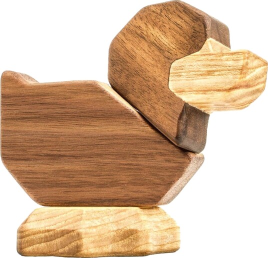FableWood - Liten andunge trefigur 8 cm valnøtt/ask