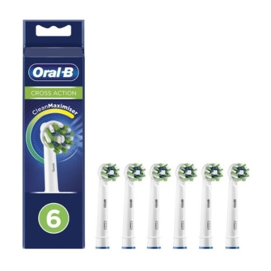 Oral-B Børstehoder CrossAction Børstehode Med CleanMaximiser, 6 Stk.