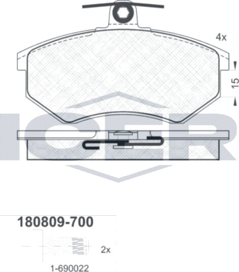 Bremseklosser sett ICER 180809-700