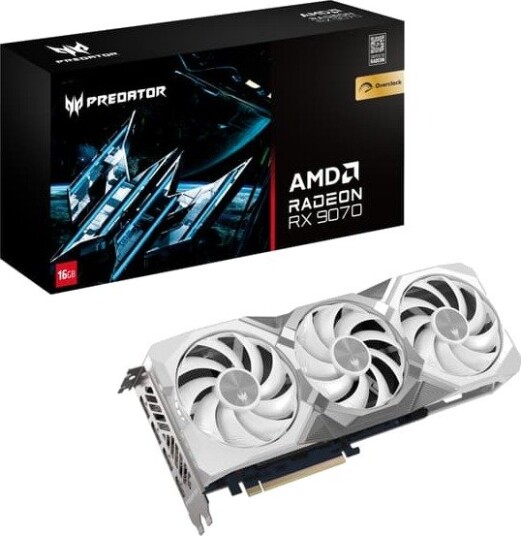Predator Bifrost Radeon RX 9070 OC 16GB grafikkort (hvit)