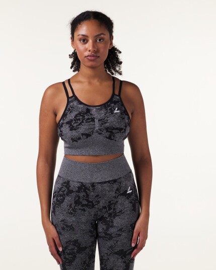 LEVITY Device Seamless Ruch Bra Dk Grey Leo - S LEVITY Device Seamless Ruch Bra Dk Grey Leo - S