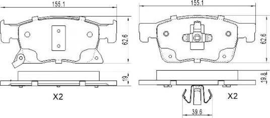 Bremseklosser sett FREMAX FBP-0026