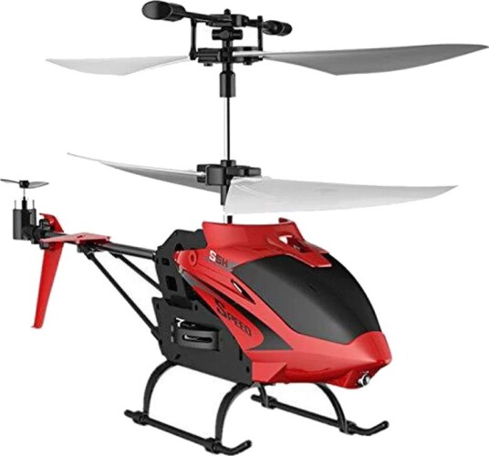 Syma S5H Radiostyrt Helikopter med LED-lys og USB-lading Rød