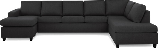 Crazy 5 seters Høyrevendt U formet X Large Sofa med Divan og Sjeselong i Stoff Antrasitt