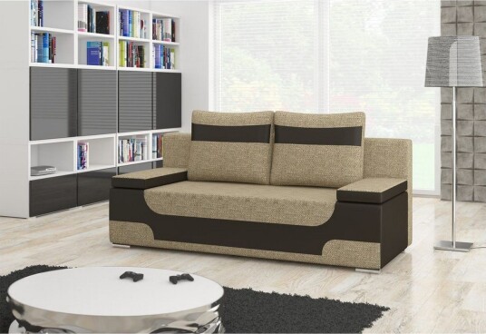 Sofa Eltap Area 200x90x92 cm Berlin 03 Soft 66 Beige Mørk Brun