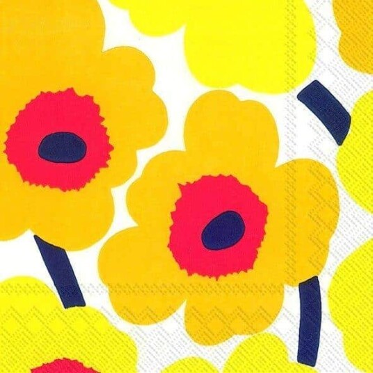 Marimekko Servietter Kaffe Unikko Dark Yellow