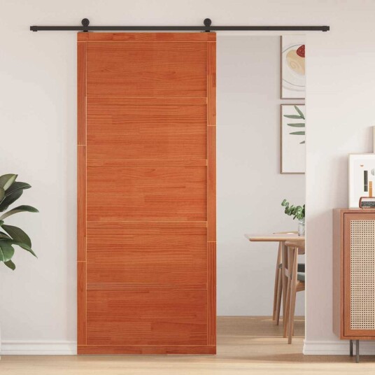  Låvedør Voksbrun 100 x 2,5 x 208 cm Heltre furu