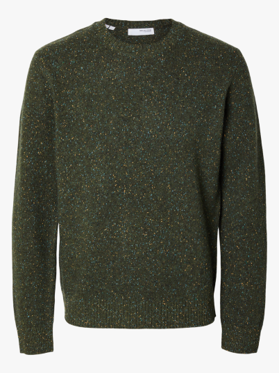 Selected Homme Neil Long Sleeve Knit Neps Crew Neck Grønn S Selected Homme Neil Long Sleeve Knit Neps Crew Neck Grønn S