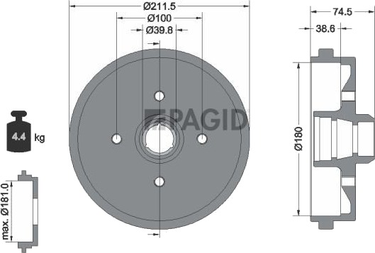 Bremsetrommel PAGID 63905N