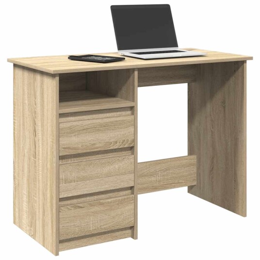 Skrivebord sonoma eik 102x50x75 cm konstruert tre