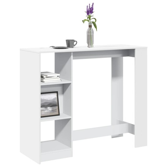  Barbord med hylle hvit 124x46x103,5 cm sponplate 8721158386793