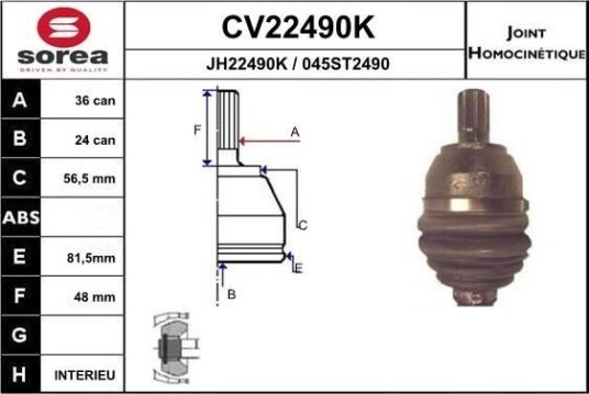 Drivledd EAI CV22490K Drivledd EAI CV22490K