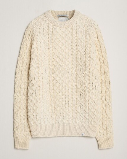 Peregrine Hudson Wool Aran Knitted Jumper Ecru Peregrine Hudson Wool Aran Knitted Jumper Ecru