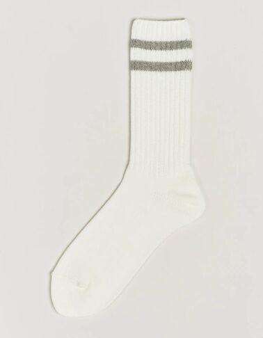 BEAMS PLUS Schoolboy Socks White/Grey BEAMS PLUS Schoolboy Socks White/Grey