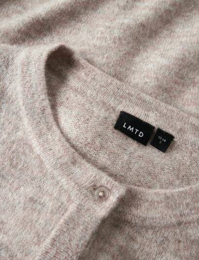 LMTD Nlflodet Ls Short Knit Cardigan Noos Beige 146 152