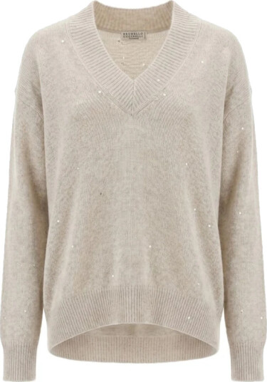 Brunello Cucinelli Dame Strikkevarer Beige L, Brunello Cucinelli Dame Strikkevarer Beige L,