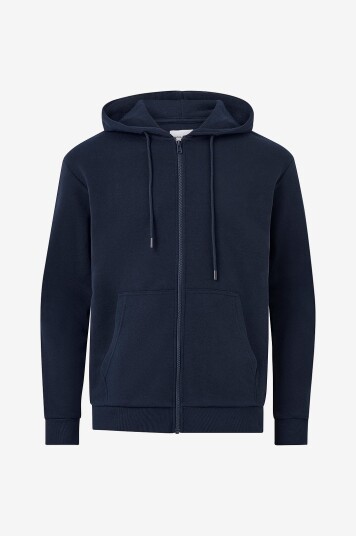 Jack & Jones Hettegenser jjeBradley Sweat Zip Hood Blå Jack & Jones Hettegenser jjeBradley Sweat Zip Hood Blå