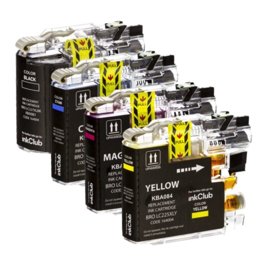 inkClub KBA08-4 Multipakning blekk, erstatter Brother LC227XL/LC225XL