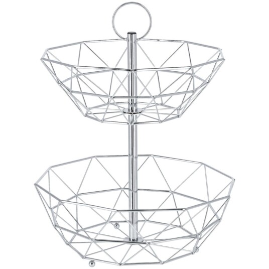 PULSIVA Etasjefat Edwina forkrommet; 30x38x30 cm (BxHxD); Sølvfarge