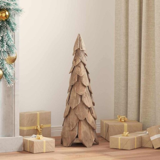 Juletre med stativ Brun 80 cm Heltre teak