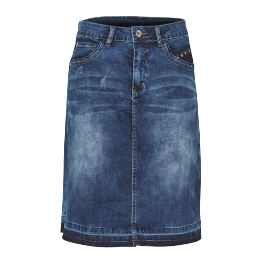 Cream Patched Denim Skirt - Blue - 46 Cream Patched Denim Skirt - Blue - 46