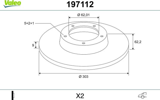 VALEO 197112 Bremseskive