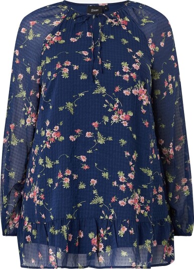 Zizzi Tunika Cataru L/S Tunic Blå