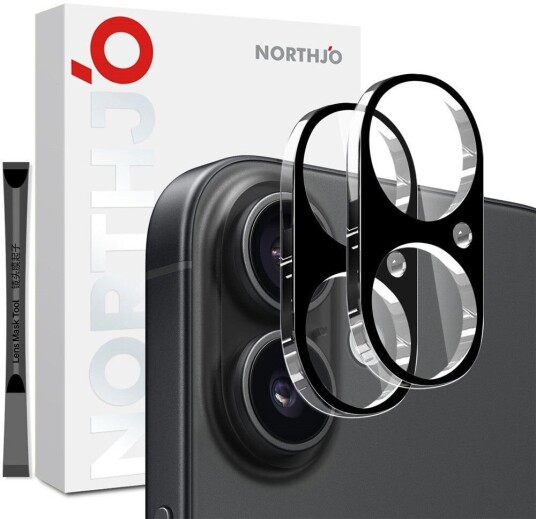 NORTHJO iPhone 17 Herdet Kameralinse GlasSvart 2 Stk.