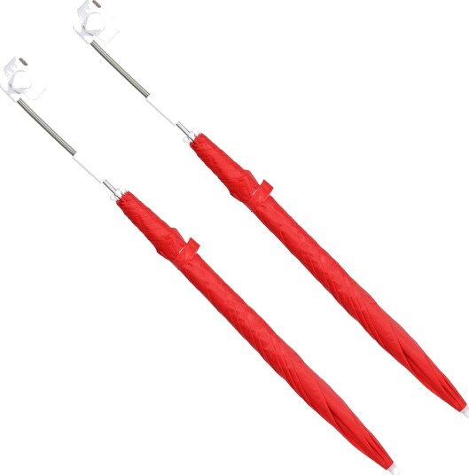  Paraply med klemme 2 pcs Mursteinsrød Ø 105 x 86 cm