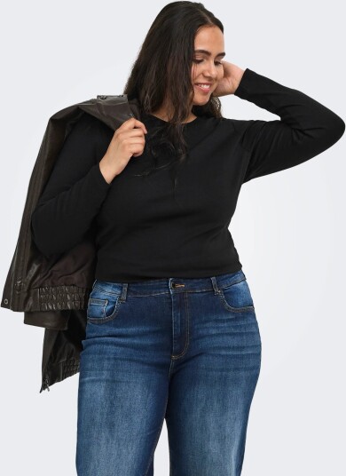 ONLY Carmakoma Carriley L/S O Neck Top Jrs Noos Black 42 44
